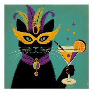 Retro-Feinschmecker Es ist Zeit für den Mardi Gras Poster