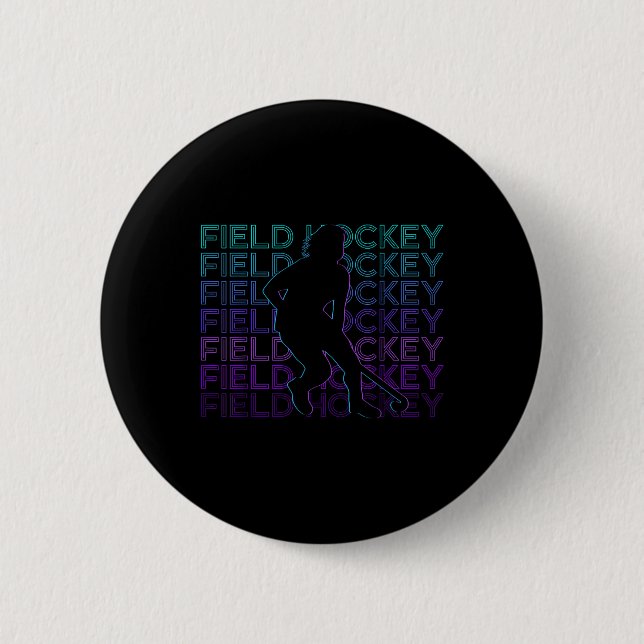 Retro Feldhockey  Button (Vorderseite)