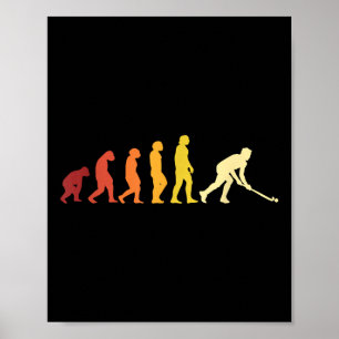 Retro-Feldhockey-Evolution Hockeyliebhaber Hockey Poster
