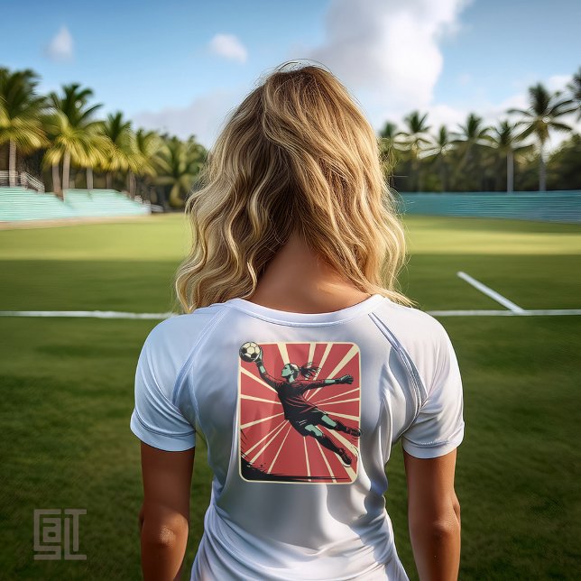 Retro Female Soccer Goalkeeper Tri-Blend Shirt (Von Creator hochgeladen)