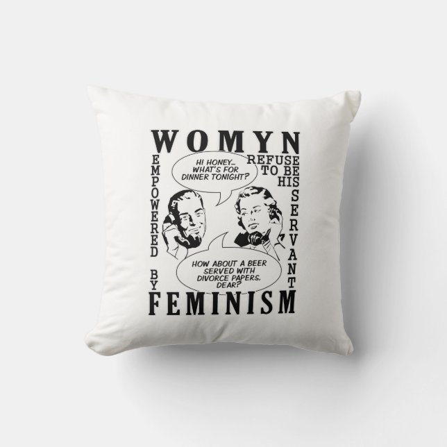 Retro Feminist Spaß Kissen (Vorderseite)