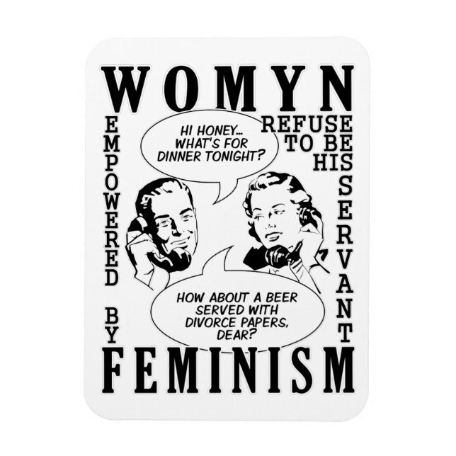 Retro Feminist Spaß Magnete (Vertikal)
