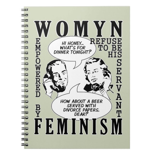 Retro Feminist Spaß Notebook Notizblock (Vorderseite)