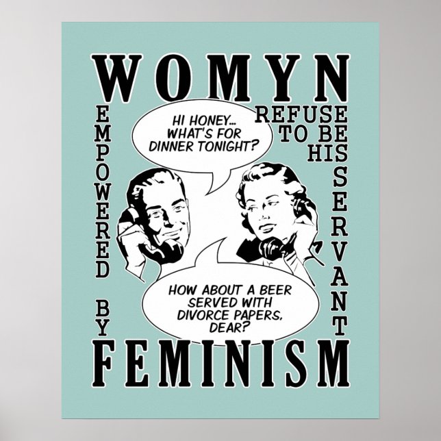 Retro Feminist Spaß Poster (Vorne)