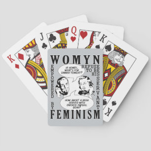 Retro Feminist Spaß spielt Karten Spielkarten