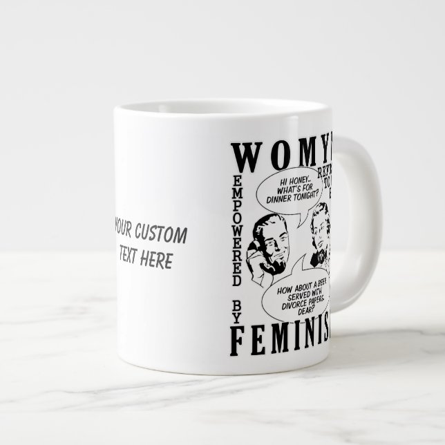 Retro Feminist Spaß Tasse (Vorderseite Rechts)