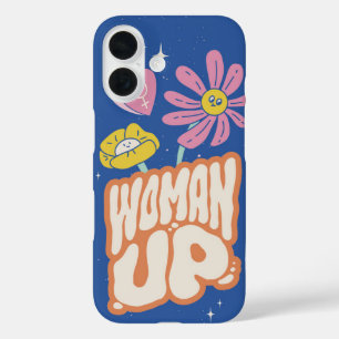 Retro-feministische Blumen iPhone 16 Hülle