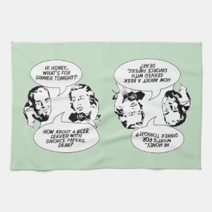 Retro-feministische Humor-Handtücher Küchentuch