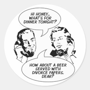 Retro-feministischer Humor-Aufkleber Runder Aufkleber