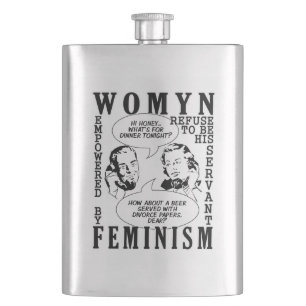 Retro-feministischer Humor-Trinkflasche Flachmann