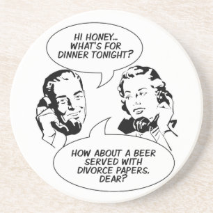Retro-feministischer Humor-Unterlage Sandstein Untersetzer