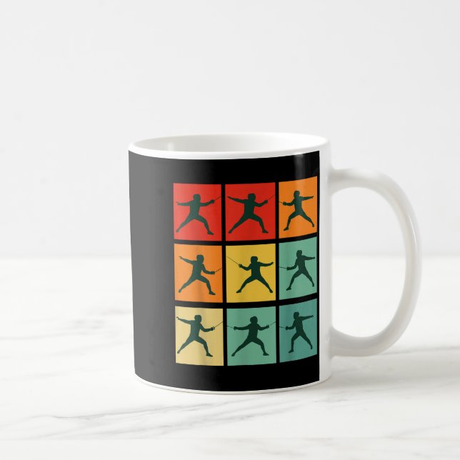 Retro Fencing For Christmas Srty Fencer Athlete  Kaffeetasse (Rechts)