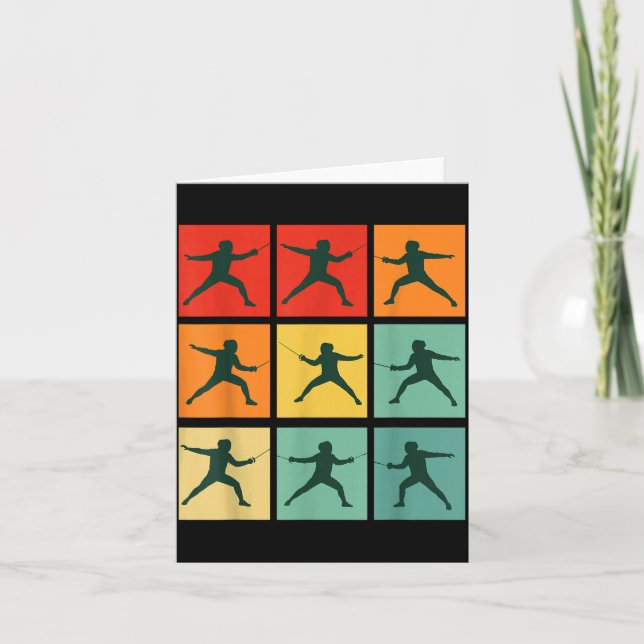 Retro Fencing For Christmas Srty Fencer Athlete  Karte (Vorderseite)