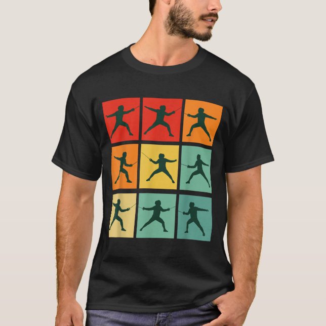 Retro Fencing For Christmas Srty Fencer Athlete  T-Shirt (Vorderseite)
