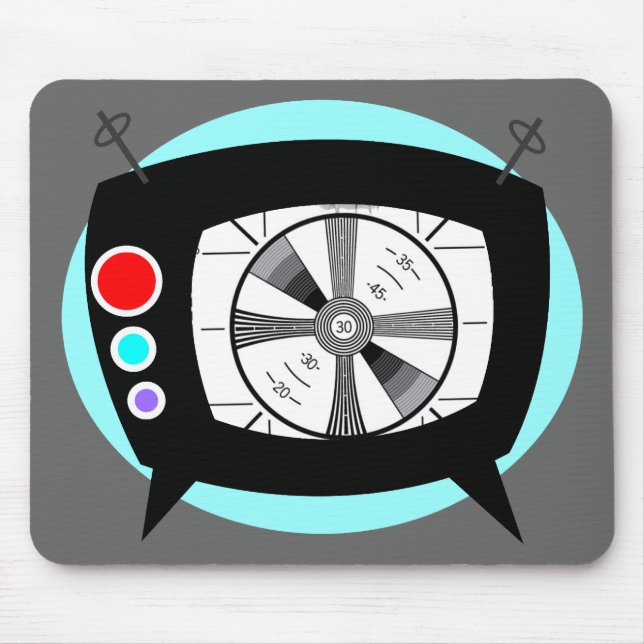 Retro Fernseh- und Test-Muster Mousepad (Vorne)