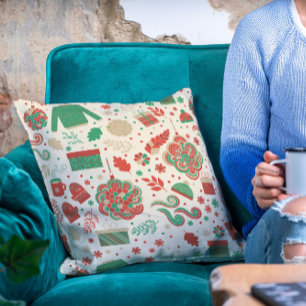 Retro Festivals Winter Weihnachtsfeiertage Kissen