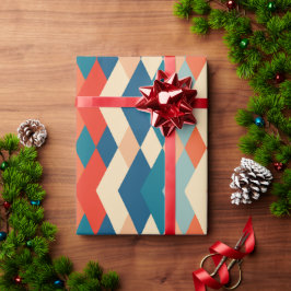 Retro Festive Gift Colorful 60s Vintage Pattern Geschenkpapier