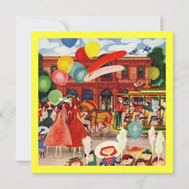 Retro festliches Party in den Einladung (Vorderseite)