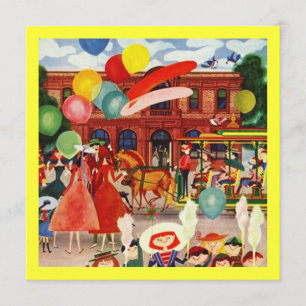 Retro festliches Party in den Einladung