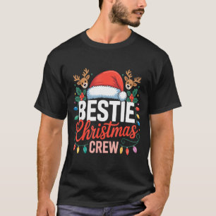 Retro Festliches Weihnachts-Crew-Santa-Hut-Festtag T-Shirt