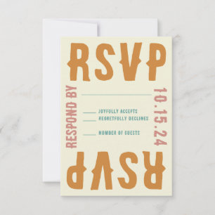 Retro Fett Bright Typografy UAWG Response Card RSVP Karte