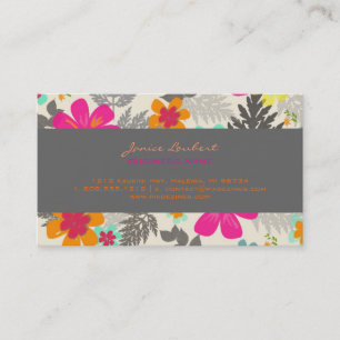 Retro fett formatierte tropische Blume, die die Ka Telefonnummerkarte