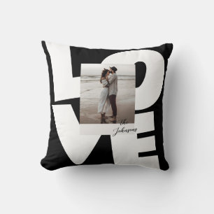Retro-Fette-Liebe-Typografie mit Foto Kissen
