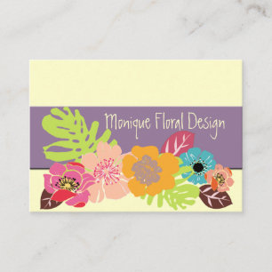 RETRO FETTE TROPISCHE BLUMEN / DIY-HINTERGRUND VISITENKARTE