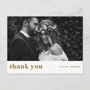 Retro-Fette-Typografie Goldene Hochzeit Danke Postkarte