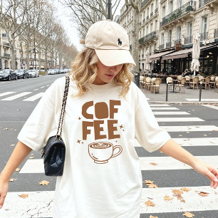 Retro-Fette-Typografie-Kaffee-Liebe-Gekritzel T-Shirt