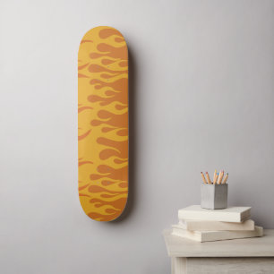 Retro Feuer Flammen Burnt Orange 60er 70er Skateboard