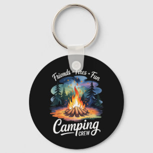 Retro-Feuer-Freunde-Spaß-Camping-Crew-Matching Schlüsselanhänger