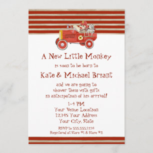 Retro Feuer-Motor-Baby-Jungen-Geschenke des Einladung