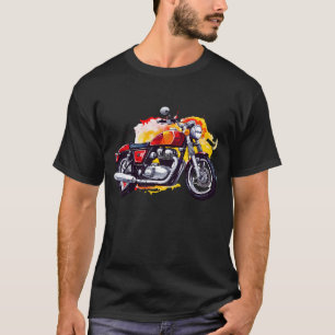 Retro-Feuer-Motorrad-T-Shirt T-Shirt