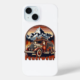 Retro-Feuerwehrauto & Berg Case-Mate iPhone Hülle