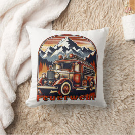 Retro-Feuerwehrauto & Berg Kissen