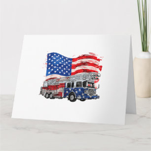 Retro-Feuerwehrmann Feuerwehrmann USA Flag 4. Karte