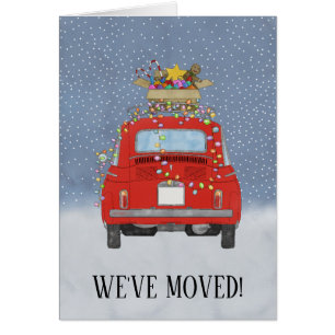 Retro Fiat 500 Auto Neue Adresse Ankündigung