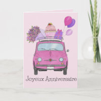 Retro Fiat 500 Card zum Geburtstag