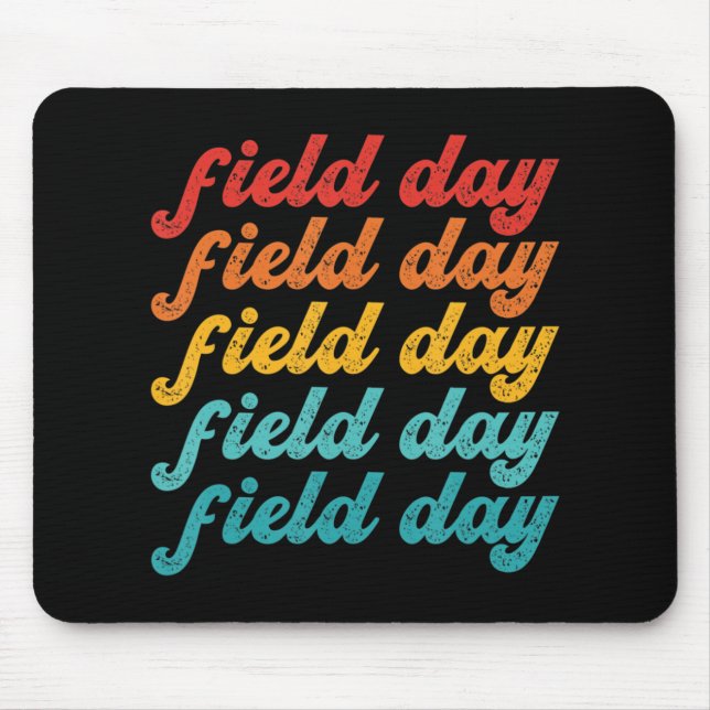 Retro Field day Gelbe Feldspiele Lehrer Mousepad (Vorne)