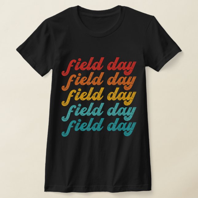 Retro Field day Gelbe Feldspiele Lehrer T-Shirt (Ablage )
