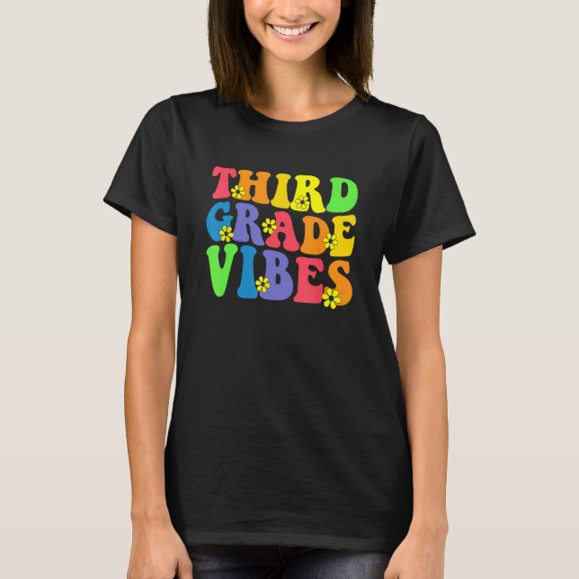 Retro Fifth 3rd grade vibes back to school teacher T-Shirt (Vorderseite)