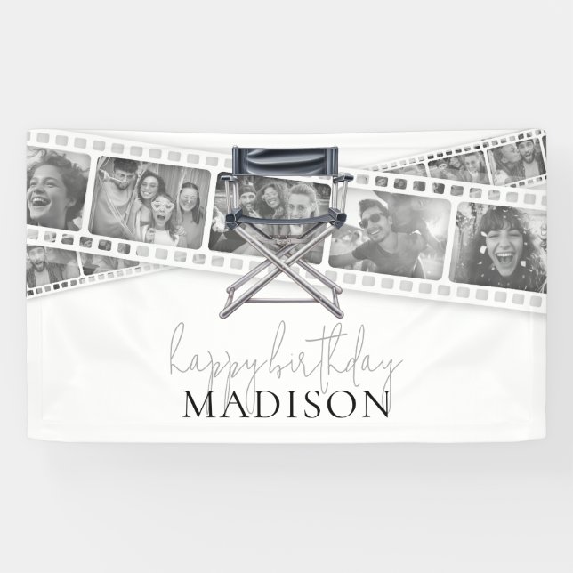 Retro Film Strip Fotos Erwachsene Film Geburtstag Banner (Horizontal)