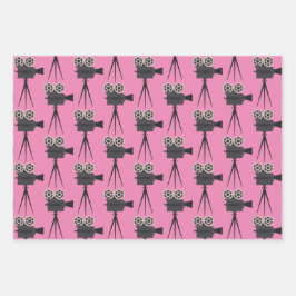 Retro-Filmkamera Geschenkpapier Set