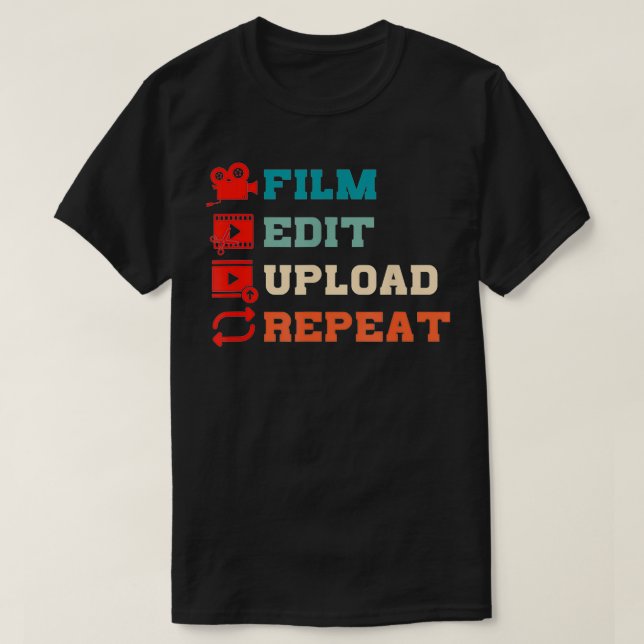 Retro Filmmaker Film Making Movie, was  T-Shirt (Design vorne)