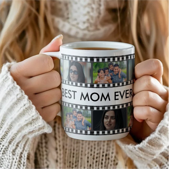 Retro Filmstreifen Beste Mama je FotoCollage Kaffeetasse (Retro Film Strip Best Mom Ever Photo Collage Coffee Mug
)