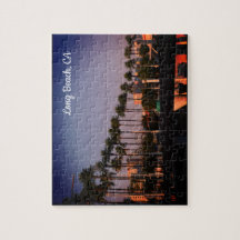 Retro Filter Long Beach California Puzzle