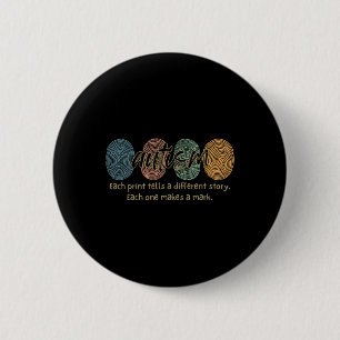 Retro Fingerabdruck Autismus Jeder Abdruck Erzählt Button