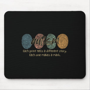 Retro-Fingerabdruck Autismus Jeder Abdruck erzählt Mousepad