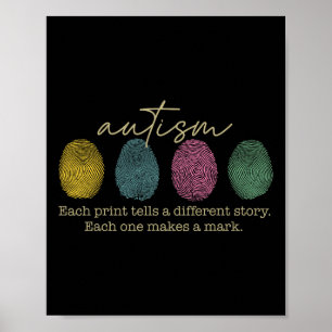 Retro-Fingerabdruck Autismus Jeder Abdruck erzählt Poster